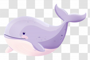 Watercolor Whale - Purple Cartoon Whale Illustration Transparent PNG