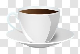 Coffee Cup - White Coffee Cup With Saucer For Hot Beverages Transparent PNG