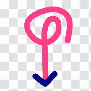 Doodle Arrow - Curved Pink And Blue Arrow Transparent PNG