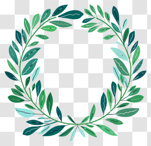 Laurel Wreath - Green Leaf Frame Design Transparent PNG