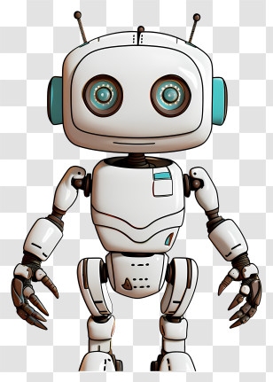 Robot - Cute Robot Illustration In Futuristic Style Transparent PNG