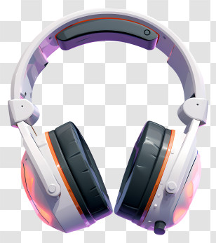 Gaming Headphones - Gaming Headset With Bright Orange Accents Transparent PNG