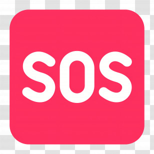 Sos Button Emoji - SOS Emergency Symbol Transparent PNG