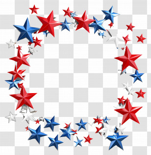 4th Of July - Red, White, And Blue Star Frame For Celebrations Transparent PNG
