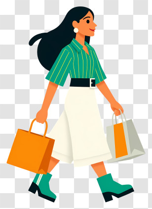 Black Friday Shopping - Stylish Woman Carrying Shopping Bags Transparent PNG