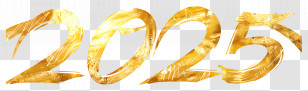2025 Gold - Golden 2025 Text Illustration Transparent PNG