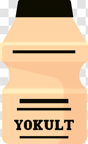Icon - Yokult Drink Bottle In Flat Style Transparent PNG