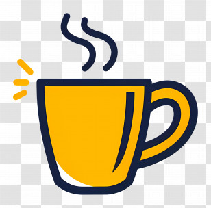 Coffee Logo - Yellow Coffee Cup With Steam Icon Transparent PNG
