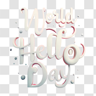 World Hello Day - World Hello Day Text Transparent PNG