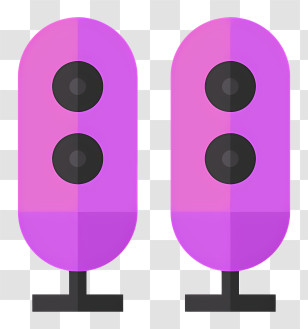 Speaker Logo - Purple Speakers On Stands Transparent PNG