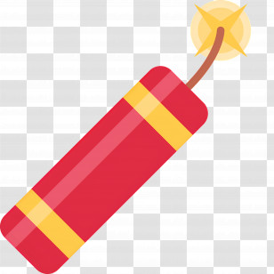 Firecracker Emoji - Red Dynamite With Lit Fuse Transparent PNG