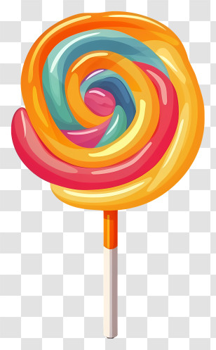 Lollipop - Colorful Swirled Lollipop Candy Transparent PNG