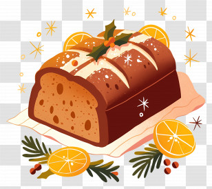 Christmas Bread - Festive Fruit Bread With Oranges Transparent PNG