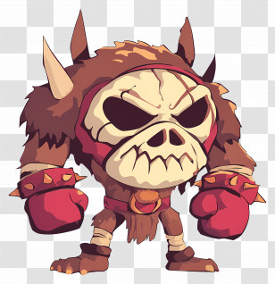 Kotu - Intense Skull Cartoon Character With Spikes Transparent PNG