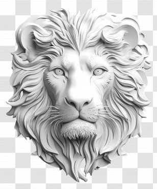 3d Lion - White Lion Sculpture Art Transparent PNG