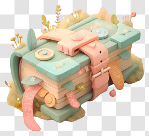 Pastel 3d Books - Pastel Strapped Book Bundle Transparent PNG