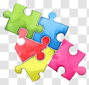 Puzzle Pieces - Colorful Puzzle Pieces Transparent PNG