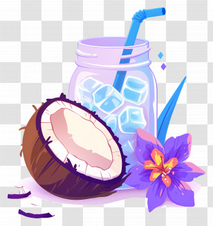 Coconut Water - Refreshing Coconut Drink With Ice Transparent PNG