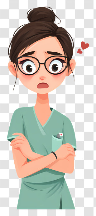 Medical Assistant - Worried Cartoon Nurse Transparent PNG