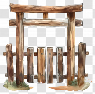 Wood Gate - Traditional Torii Gate Transparent PNG