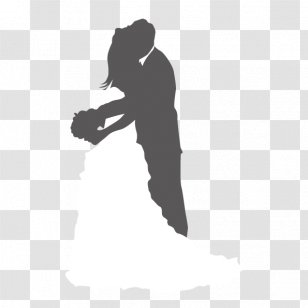 Silhouette Wedding - Black And White - Vector Figure Hugging Transparent PNG