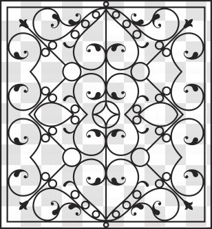 Wrought Iron Wall Fence - Rectangle - Pattern Vector Material Transparent PNG