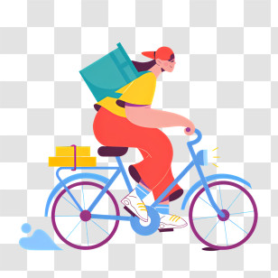 Bicycle - Bicycle Delivery Person With Packages Transparent PNG