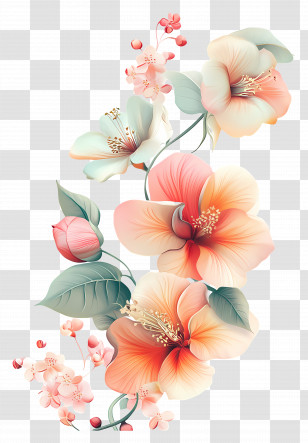 Flower Banner - Elegant Floral Design With Pastel Colors Transparent PNG
