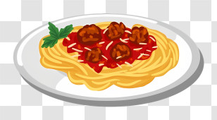 Thai Food - Delicious Spaghetti With Meatballs Transparent PNG