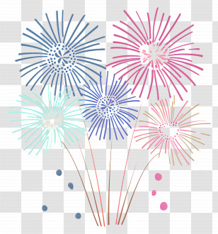 Fireworks - Colorful Fireworks Display Illustration Transparent PNG