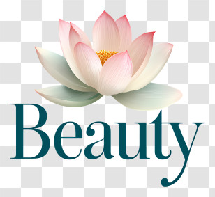 Beauty Logo - Beauty Text With Flower Transparent PNG