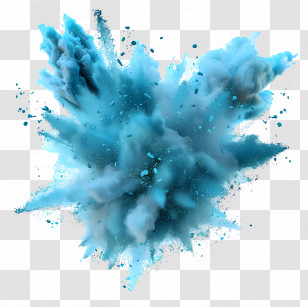 Powder Burst - Blue Color Explosion Abstract Art Transparent PNG