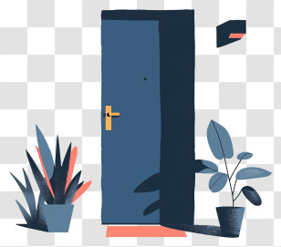 Door - Front Door With Plants Transparent PNG
