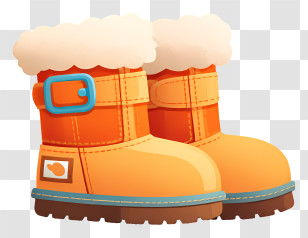 Infant Ugg Boots - Orange Winter Boots With Fur Transparent PNG