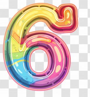Number 6 - Vibrant Abstract Number 6 Transparent PNG