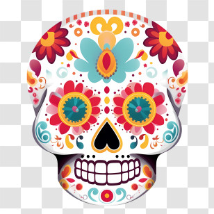 Day Of The Dead - Decorative Sugar Skull For Day Of The Dead Celebration Transparent PNG