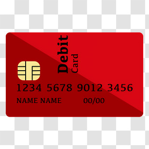 Cartoon - Red Debit Card Illustration Transparent PNG