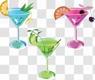 Cocktail Garnish Martini Mojito Juice - Drink - Wineglass Transparent PNG