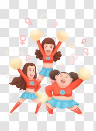 Cheerleader Cartoon Illustration - Child - Cheerleaders Transparent PNG