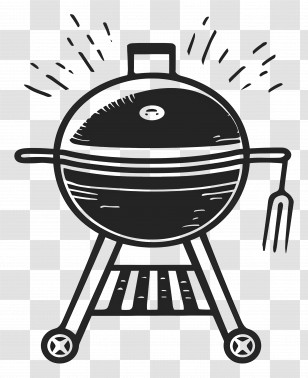 Summer - Vintage Style Barbecue Grill Illustration Transparent PNG