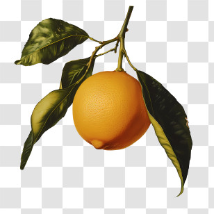 Lemon - Orange On Branch Transparent PNG