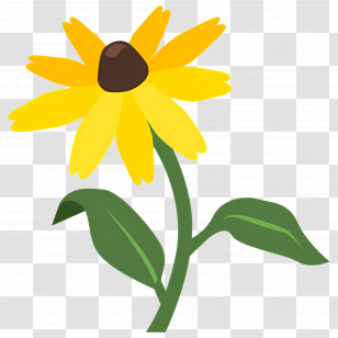 Yellow Flower - Yellow Flower In Cartoon Style Transparent PNG