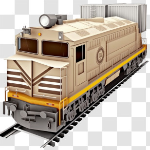 Cargo Train
 - Brown Train On Tracks Transparent PNG