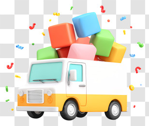 Delivery Truck - Toy Truck Carrying Blocks Transparent PNG