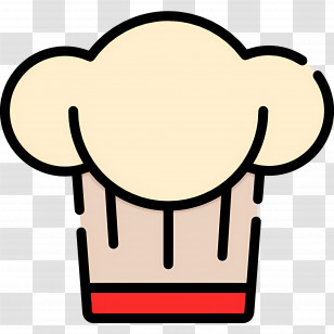 Chef Hat - Chef Hat With Red Band Transparent PNG