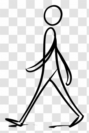 Stick Figure Walking - Walking Stick Figure Drawing Transparent PNG