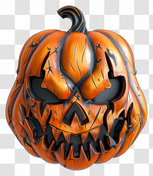 Halloween Mask - Scary Pumpkin Design For Halloween Transparent PNG