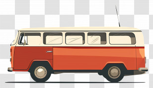 Bus - Retro Campervan For Travel And Adventure Transparent PNG