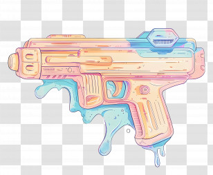Squirt Gun - Colorful Plastic Water Gun Transparent PNG