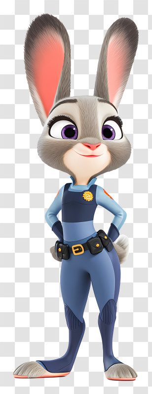 Judy Hopps - Brave Rabbit In Police Uniform Transparent PNG
